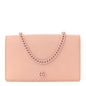 Dollar Calfskin Enamel Monochrome Mini GG Marmont Chain Wallet Perfect Pink