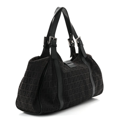 Zucchino Vitello Shoulder Bag Black Moro