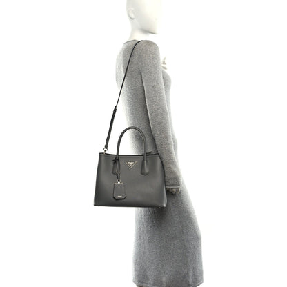 Saffiano Cuir Medium Double Bag Marmo