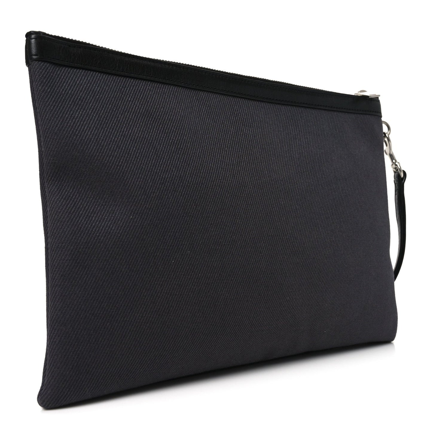 Linen Canvas Rive Gauche Zipped Pouch Black