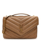 Lambskin Chevron Quilted Large LouLou Natural Tan