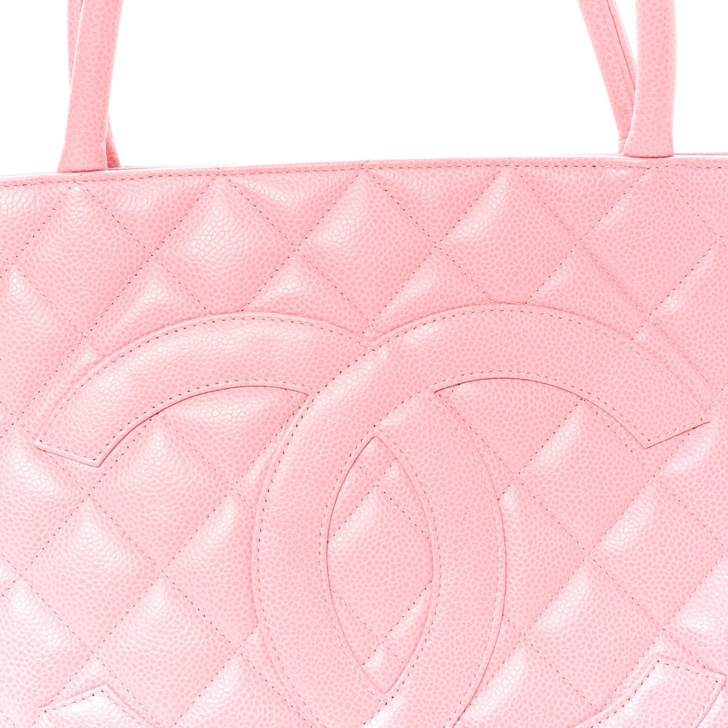 Caviar Quilted Medallion Tote Light Pink