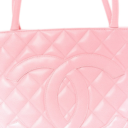 Caviar Quilted Medallion Tote Light Pink