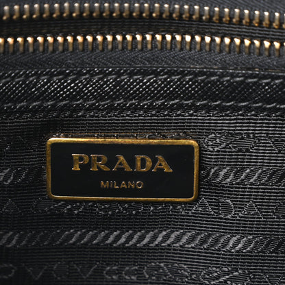 Saffiano Small Galleria Double Zip Tote Black