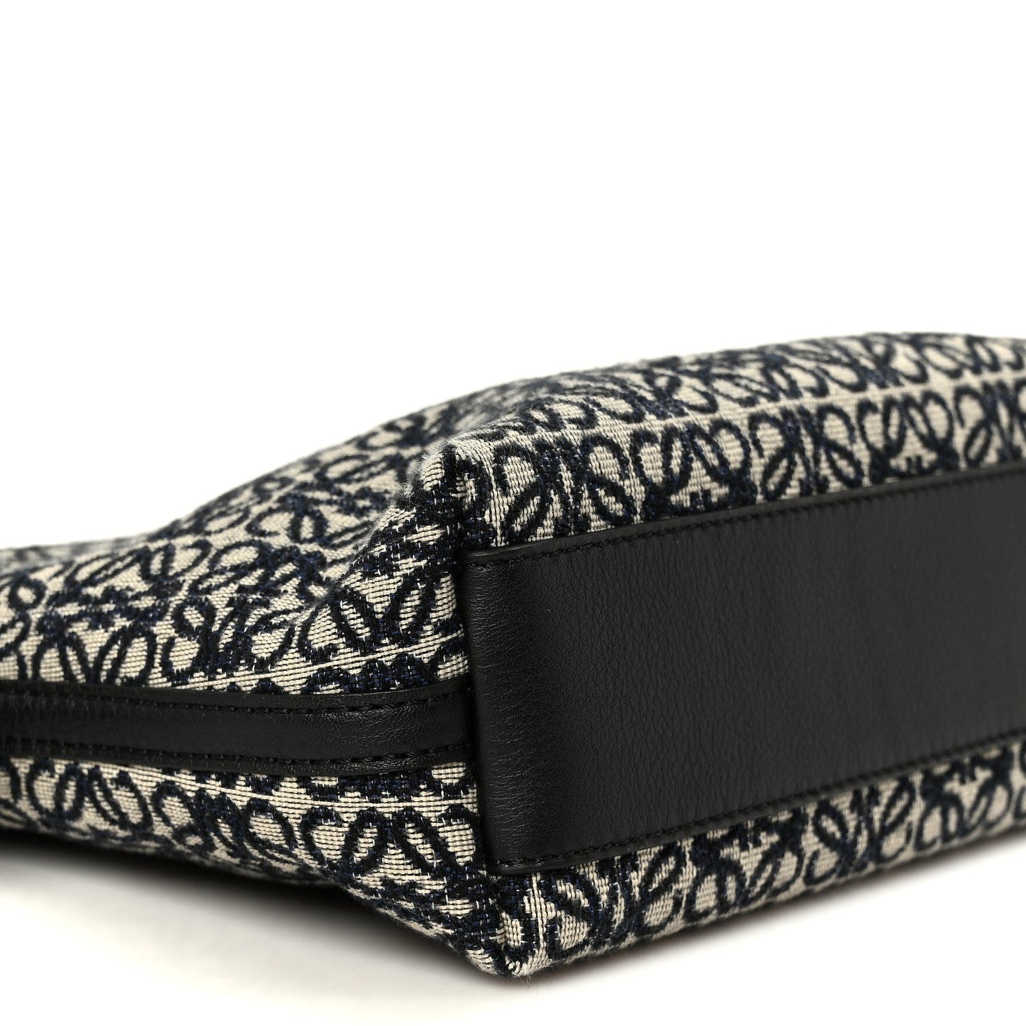 Jacquard Anagram Calfskin Mini Flamenco Knot Clutch Navy Black