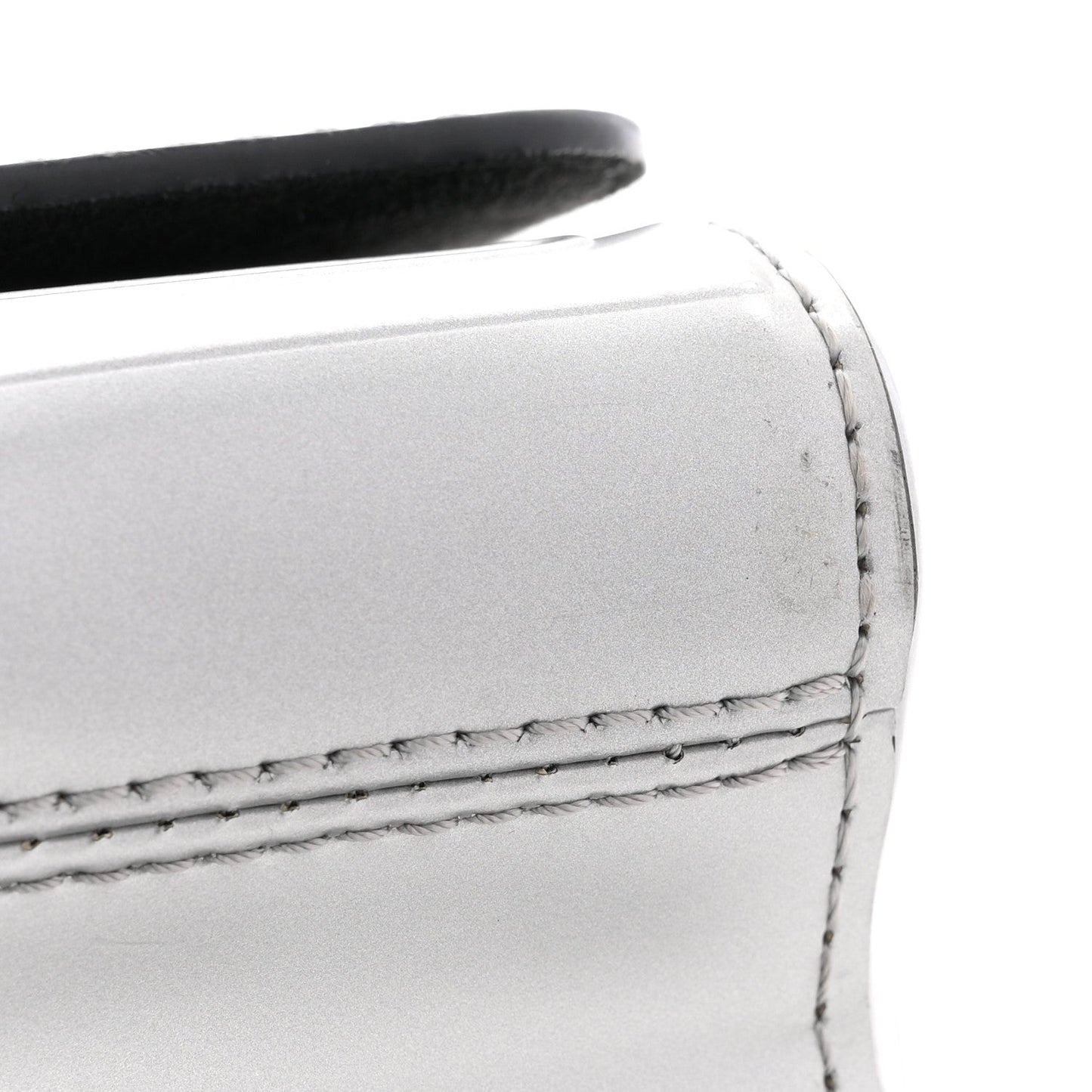 Calfskin Monogram Spaceship Embossed Twist Shoulder Bag PM Argent