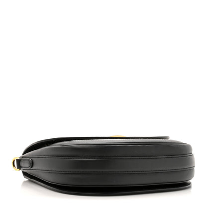 Calfskin Linen Small Travia Crossbody Black