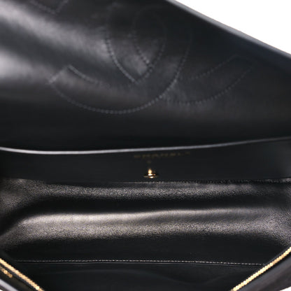 Suede Calfskin Small Souplissimo Maxi Flap Black