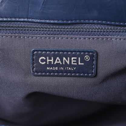 Aged Calfskin Quilted Medium Casual Rock Airlines Backpack Blue