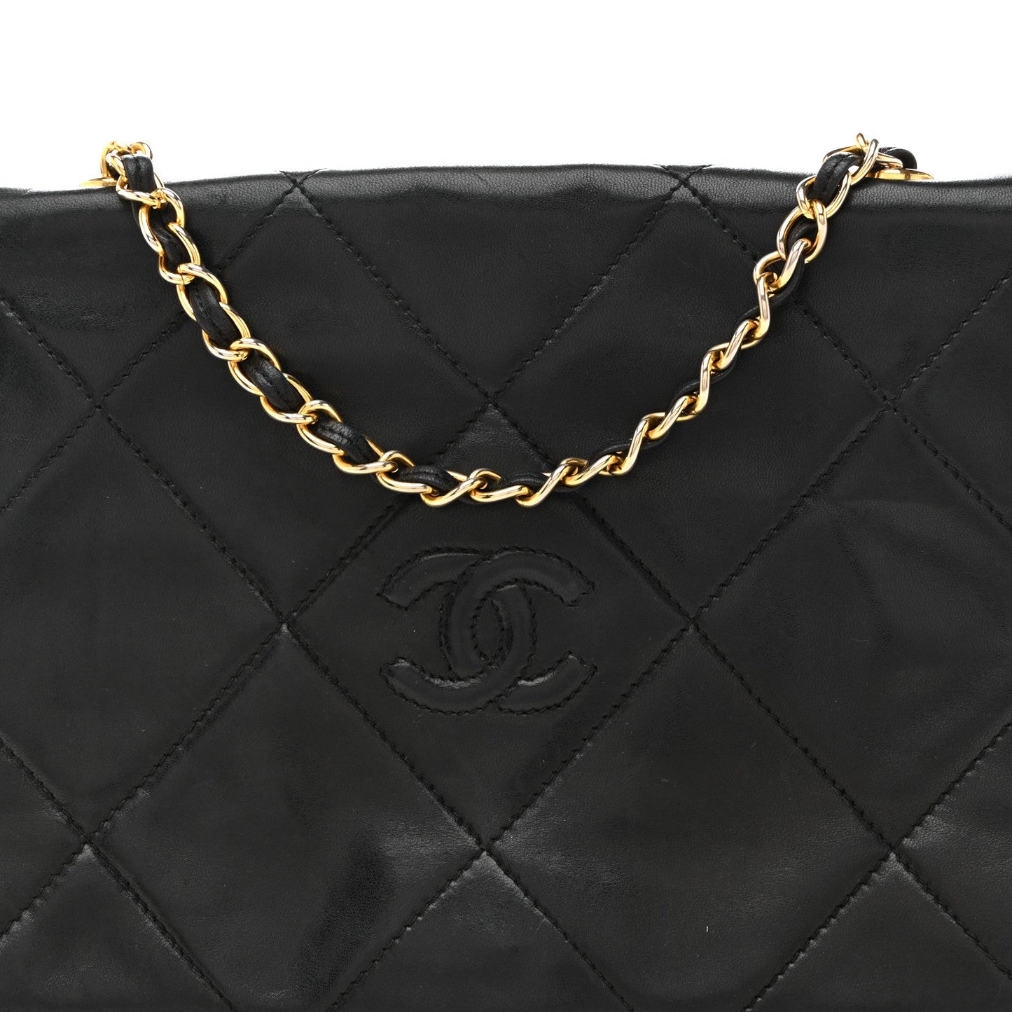 Lambskin Quilted Diamond CC Flap Black