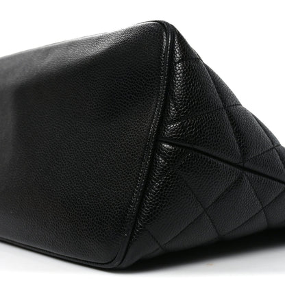 Caviar Quilted Medallion Tote Black