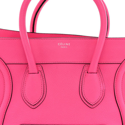 Drummed Calfskin Mini Luggage Fluo Pink