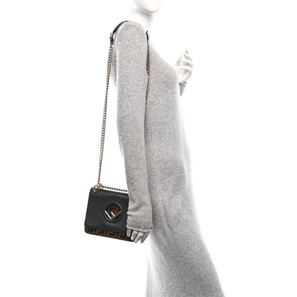 Vitello Century Velvet F is Fendi FF Small Kan I Shoulder Bag Black Tobacco