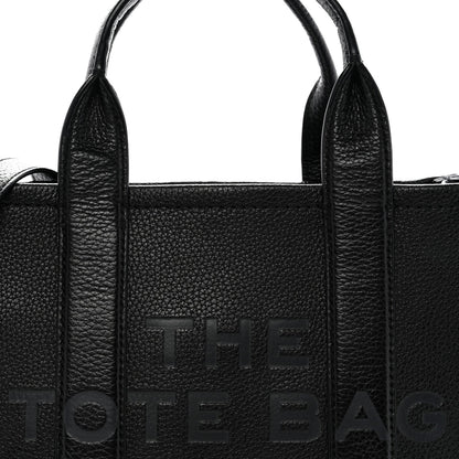 Grained Calfskin Small The Tote Bag Black