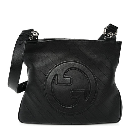 Sakai Be Green Calfskin Diagonal Stitched Small Blondie Tote  Black