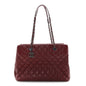Caviar Quilted City Shopping Tote Dark Red