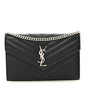 Grain De Poudre Matelasse Chevron Monogram Chain Wallet Black