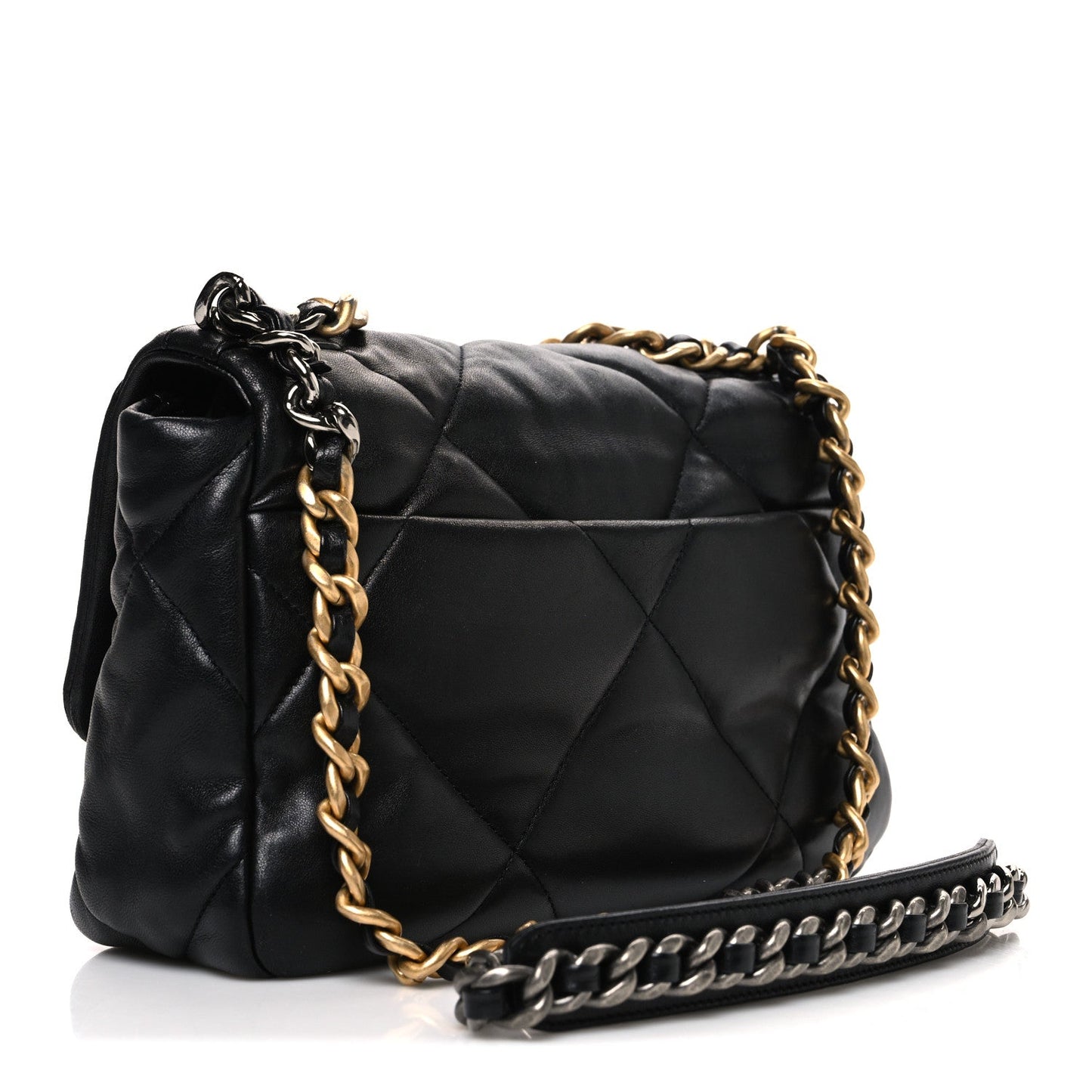 Lambskin Quilted Medium Chanel 19 Flap Black