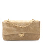 Suede Calfskin Small Souplissimo Maxi Flap Dark Beige