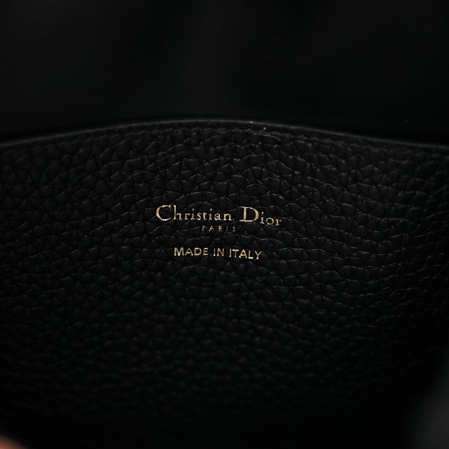 Calfskin Medium Signature Bucket Bag Black