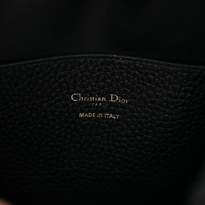 Calfskin Medium Signature Bucket Bag Black