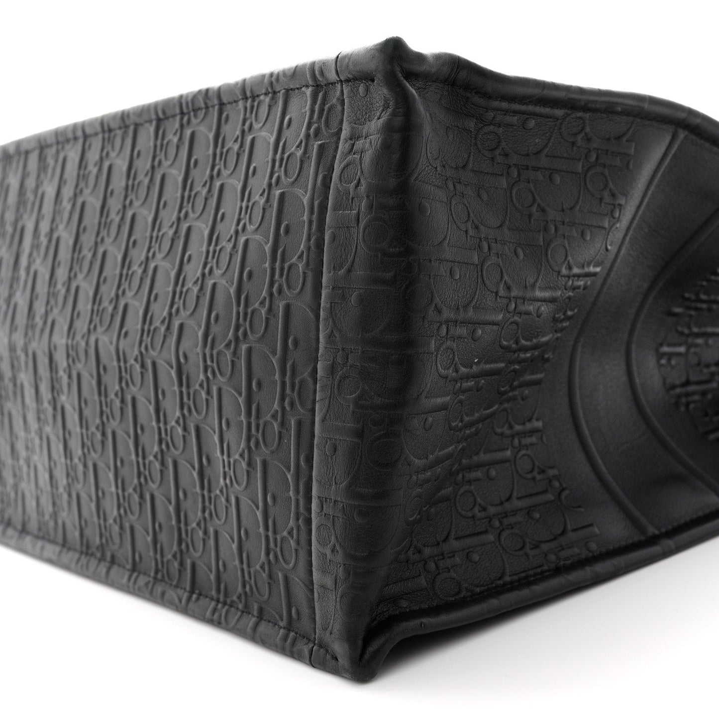 Oblique Calfskin Embossed Large Book Tote TBlack