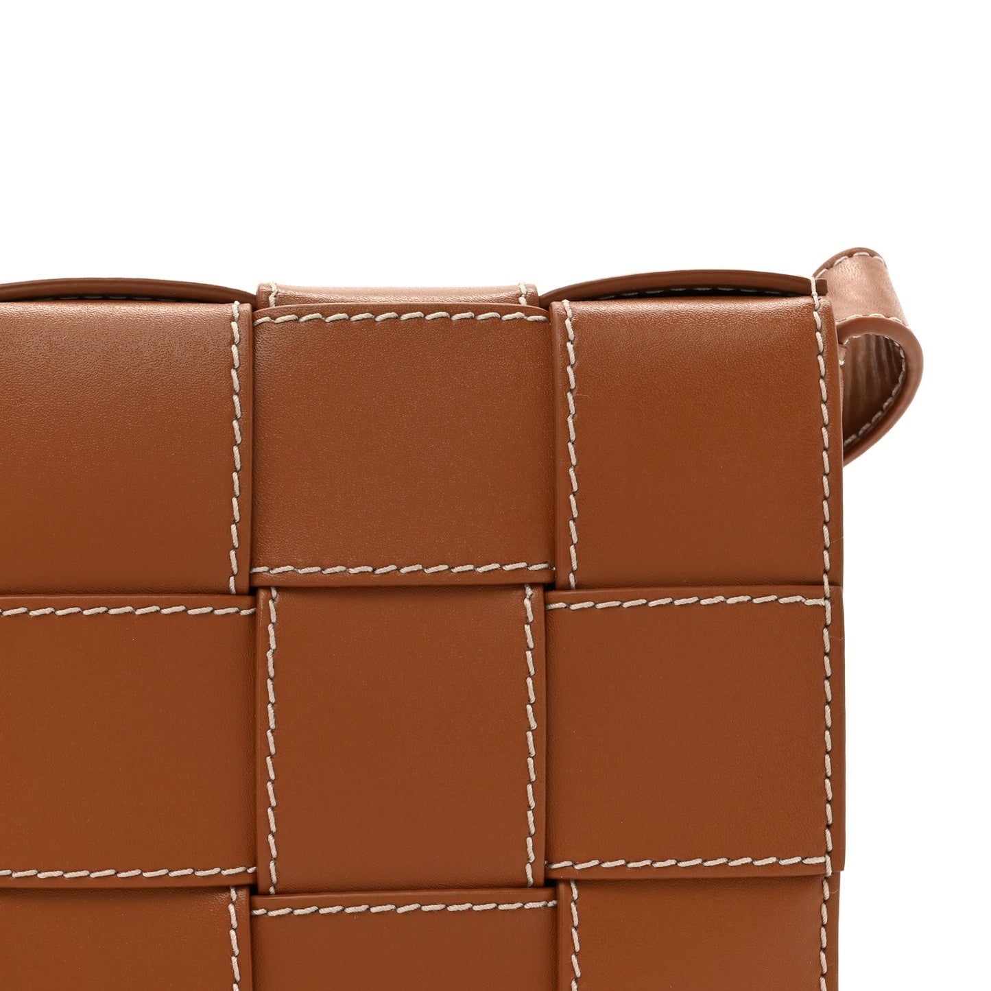 Lambskin Maxi Intrecciato Edge Stitch Cassette Crossbody Bag Wood