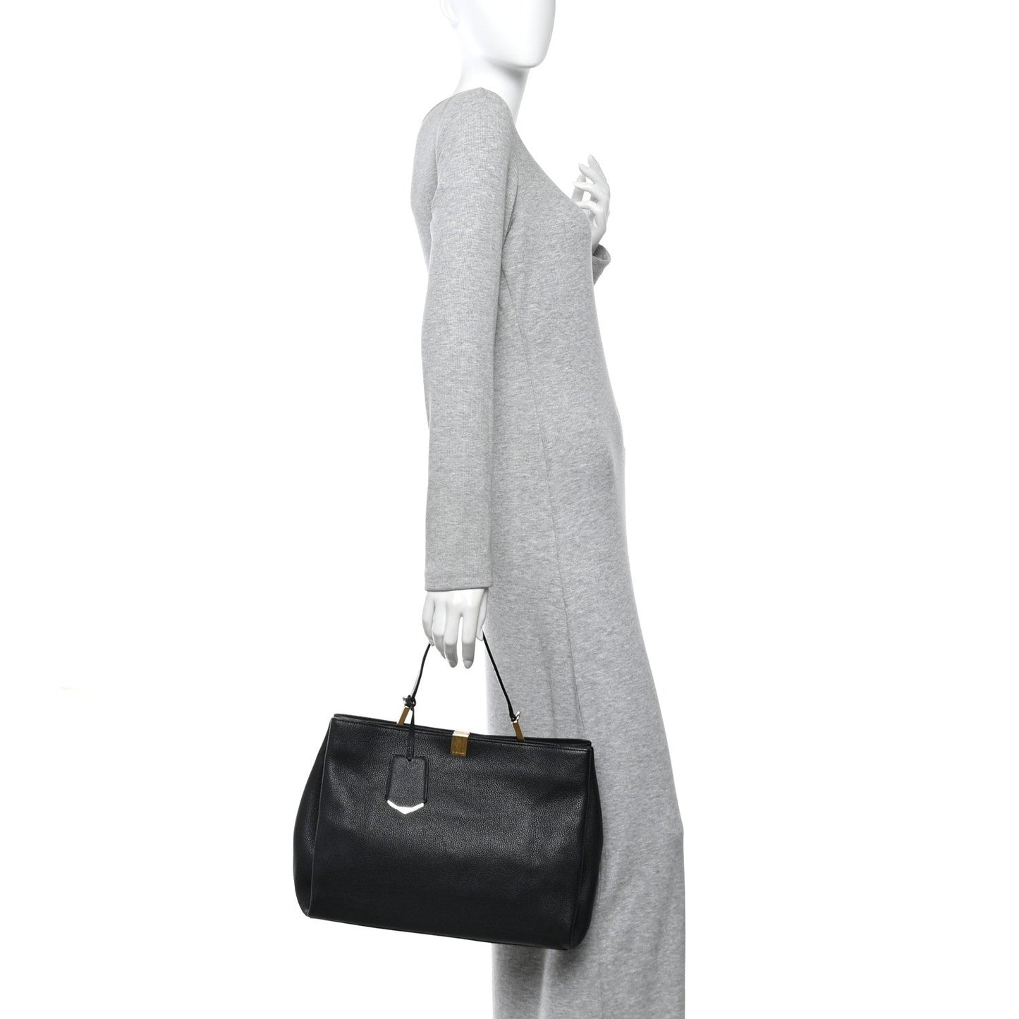 Calfskin Le Dix Soft Cabas M Shoulder Bag Black