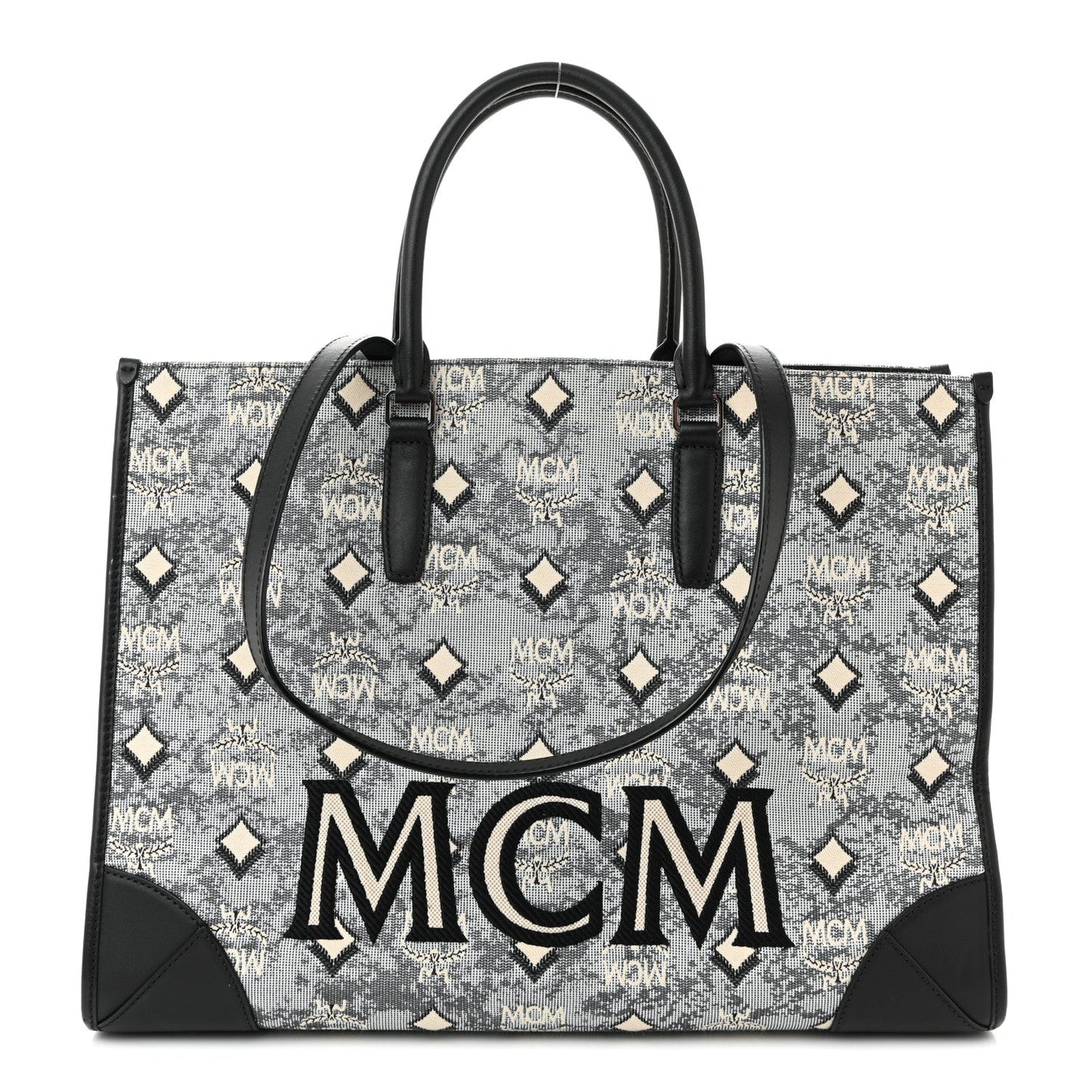 Nappa Jacquard Monogram Large Tote Grey