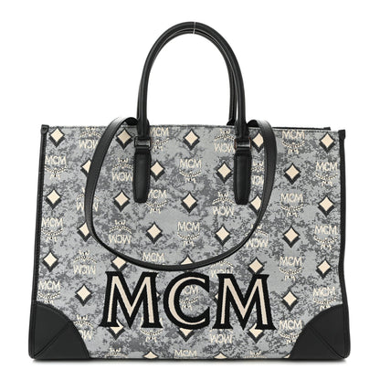 Nappa Jacquard Monogram Large Tote Grey