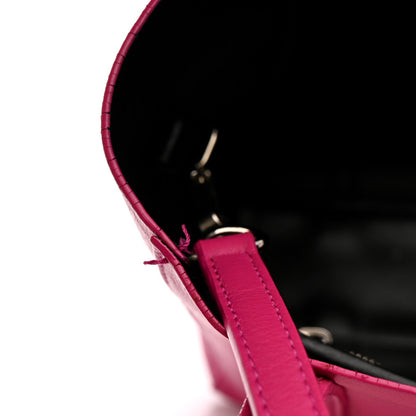 Calfskin XXS Everyday Tote Rose Magenta Black