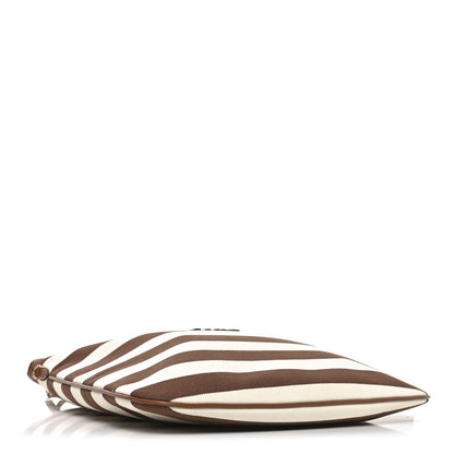 Canvas Calfskin Striped Ivy  Cacao Naturale