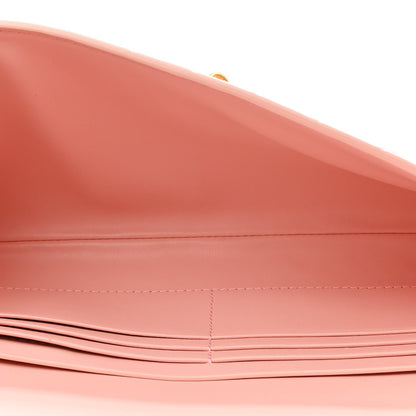 Nappa Intrecciato Long Andiamo Top Handle Clutch Rose