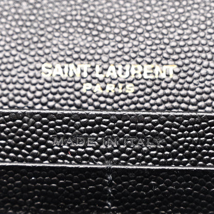Grain De Poudre Matelasse Chevron Monogram Chain Wallet Black