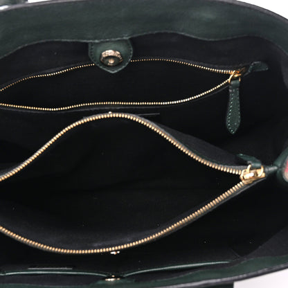 Derby Calfskin House Check Large Banner Tote Dark Bottle Green