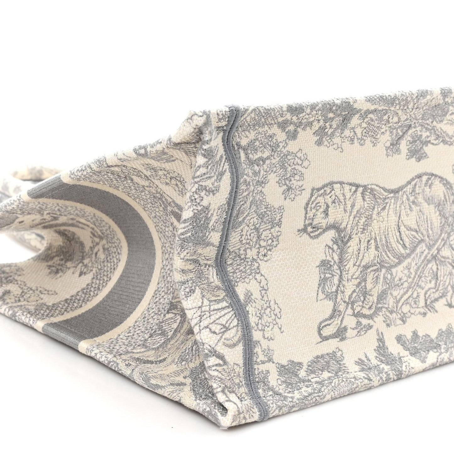 Canvas Embroidered Medium Dioriviera Toile De Jouy Book Tote Gray