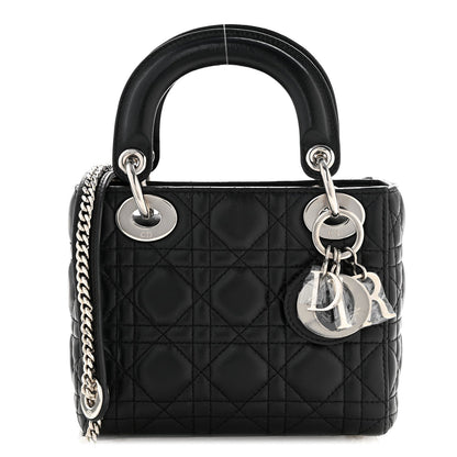 Lambskin Cannage Mini Lady Dior Black
