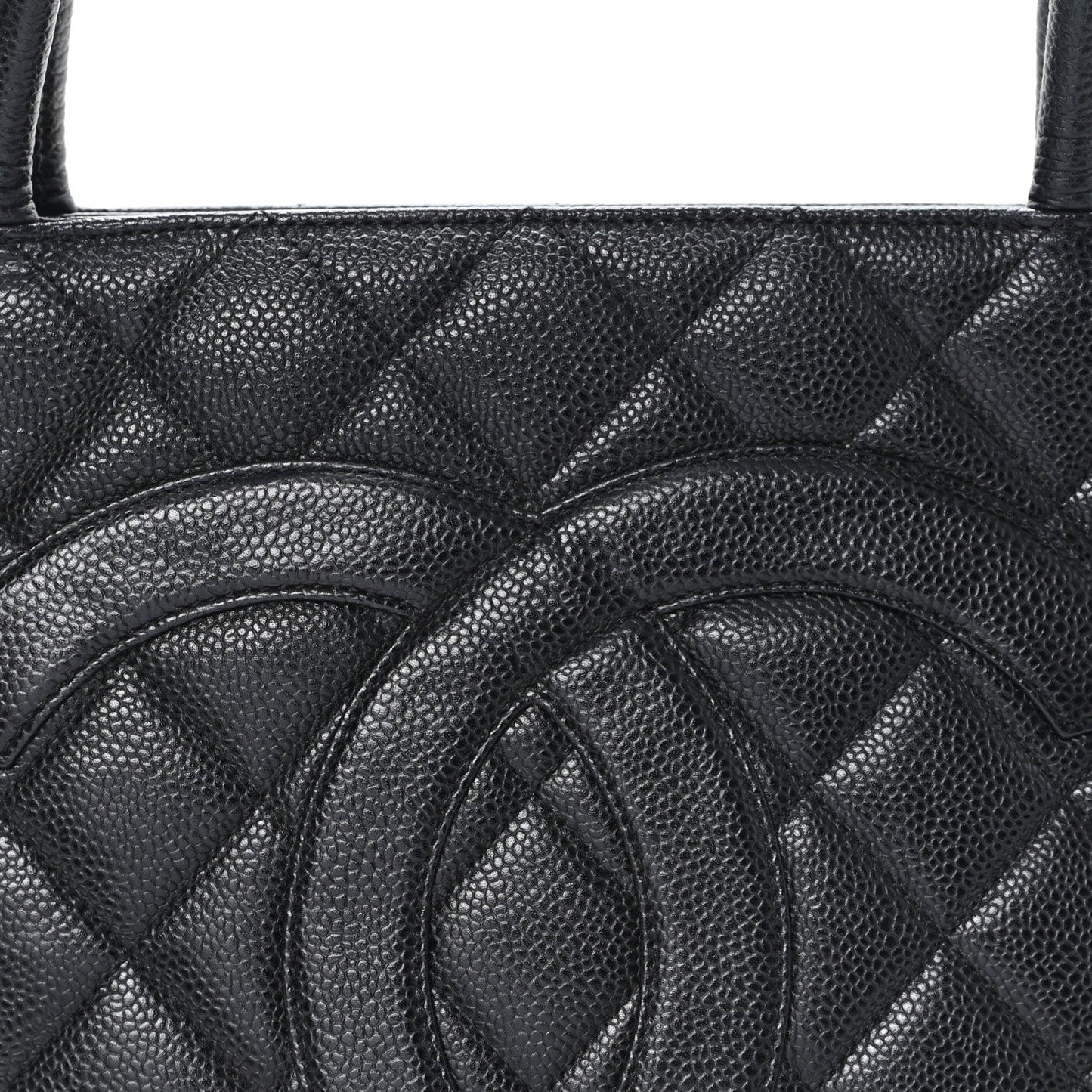 Caviar Quilted Medallion Tote Black