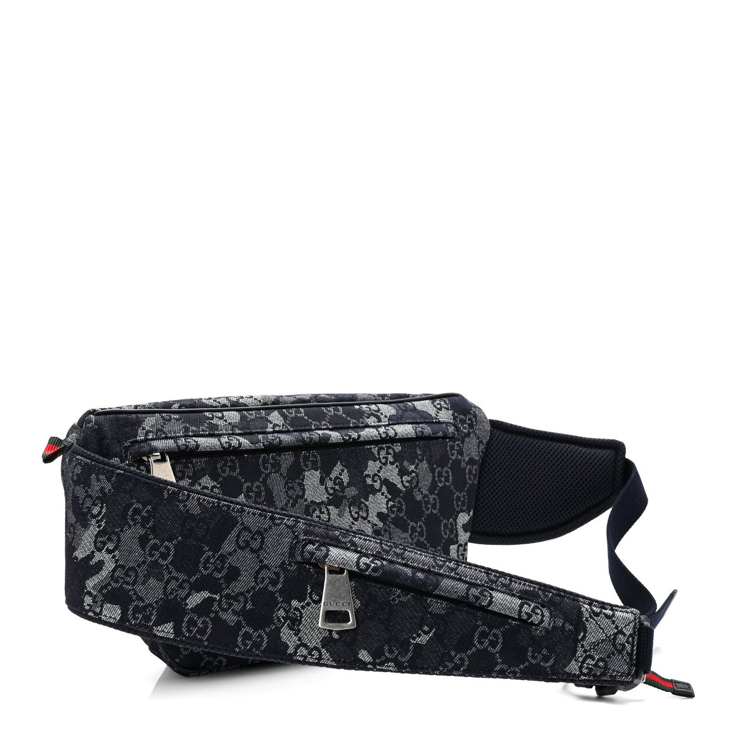 Denim Monogram Web Belt Bag Blue Multicolor