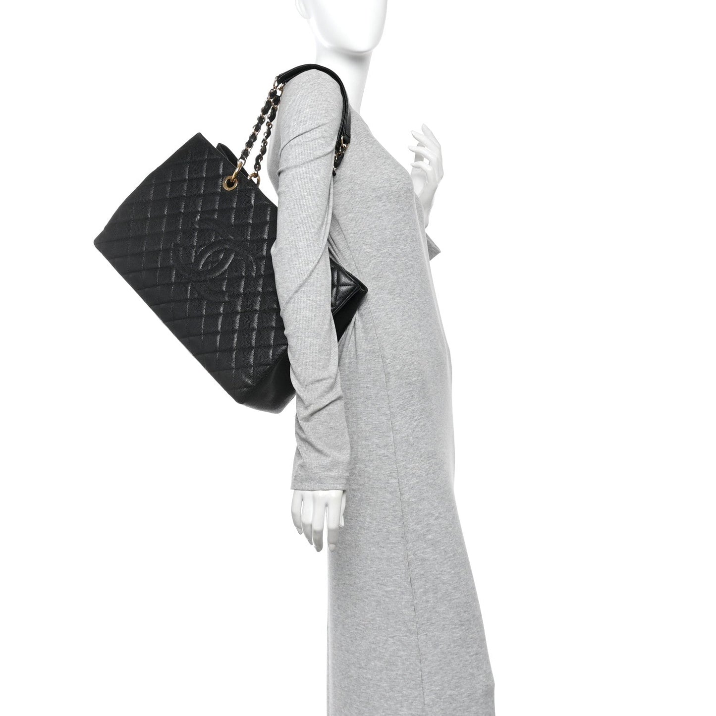 Caviar Quilted XL Grand Shopping Tote GST Black
