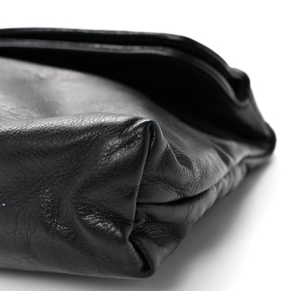 Calfskin Bamboo Croisette Clutch Black