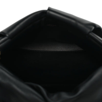 Lambskin Rose Clutch Black