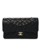 Caviar Quilted Small Double Flap Black