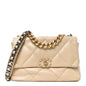 Lambskin Quilted Large Chanel 19 Flap Beige