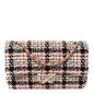 Tweed Quilted Medium Double Flap Pink Black White