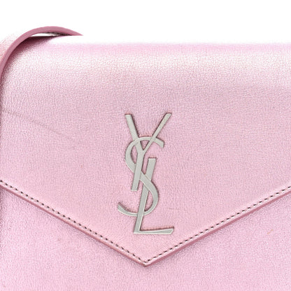 Metallic Calfskin Monogram Envelope Chain Wallet New Azalea