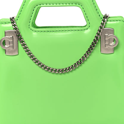 Brushed Calfskin Micro Wanda Top Handle Bag Green