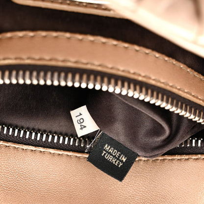 Metallic Nappa Matelasse Top Handle Satchel Cammeo