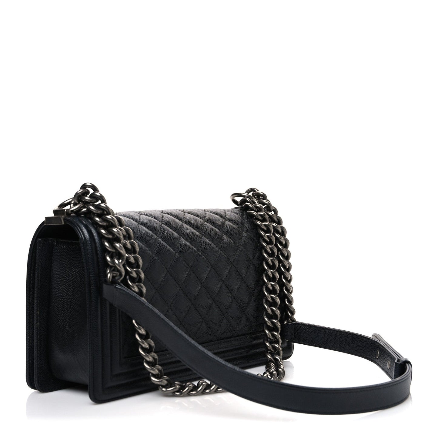 Caviar Quilted Medium Boy Flap Black