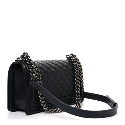 Caviar Quilted Medium Boy Flap Black